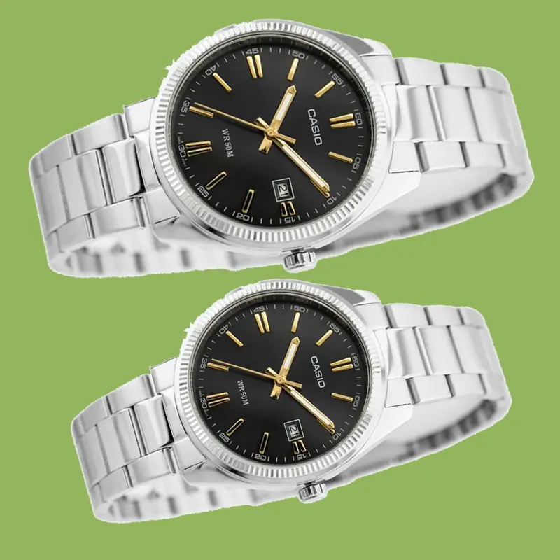 Casio Black Dial Fashion Couple Watch- MTP/LTP-1302D-1A2